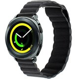 Curea piele Smartwatch Samsung Galaxy Watch 4, Watch 4 Classic, Gear S2, iUni 20 mm Black Leather Lo